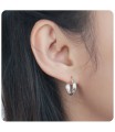 Elegant Silver Hoop Earring HO-2538